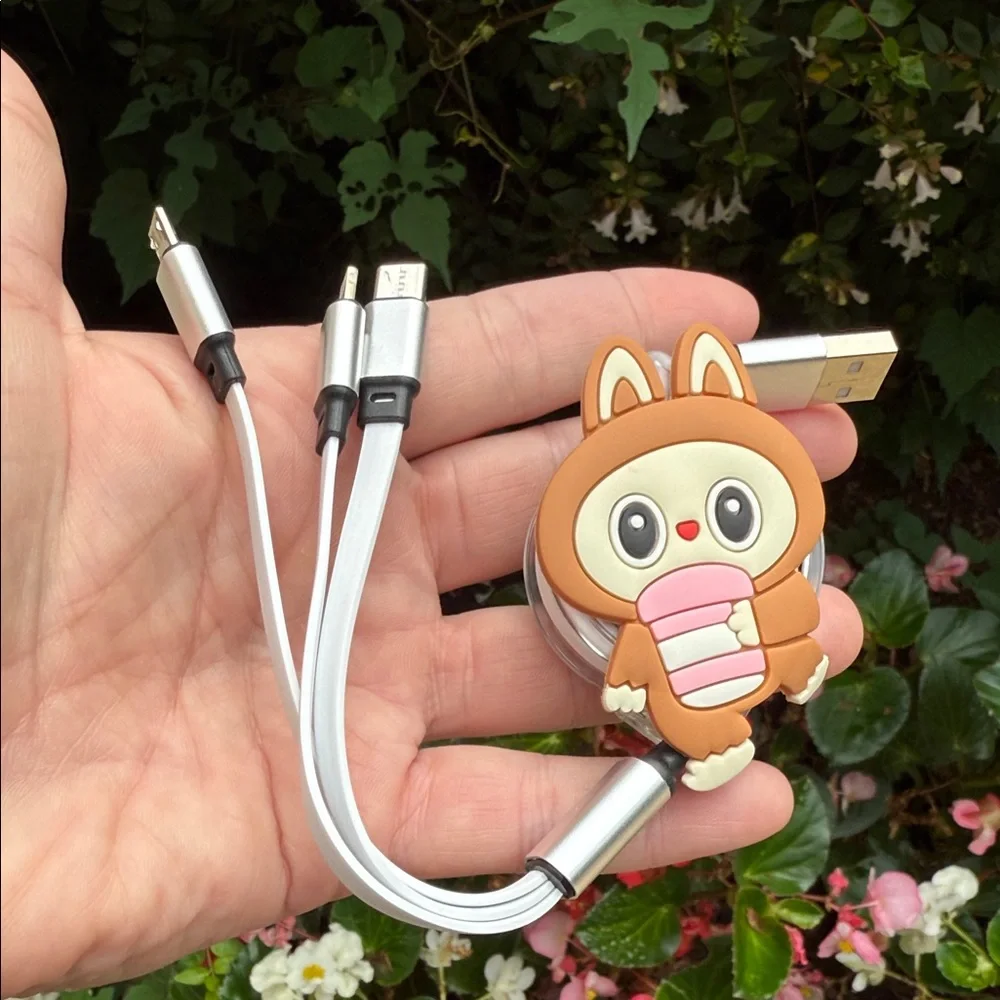 Labubu Multi- Connector Charging Cable - Brown
